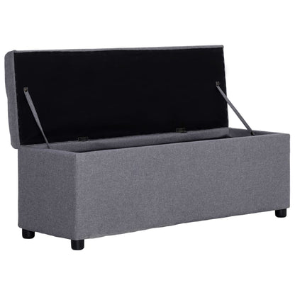 Lavice S Úložným Prostorem 116 Cm Světle Šedá Polyester