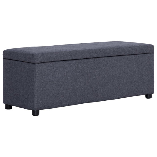 Lavice S Úložným Prostorem 116 Cm Světle Šedá Polyester