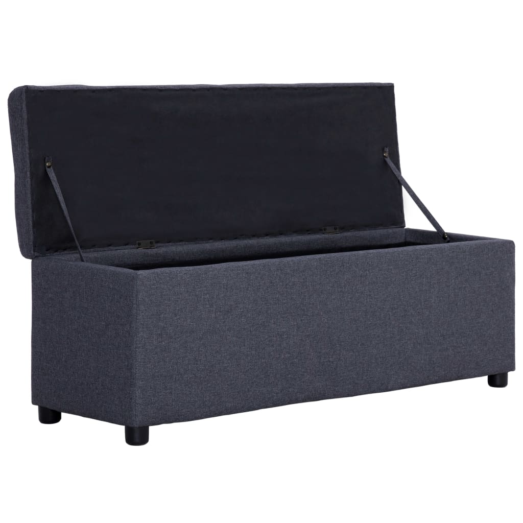 Lavice S Úložným Prostorem 116 Cm Světle Šedá Polyester