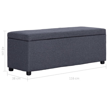 Lavice S Úložným Prostorem 116 Cm Světle Šedá Polyester