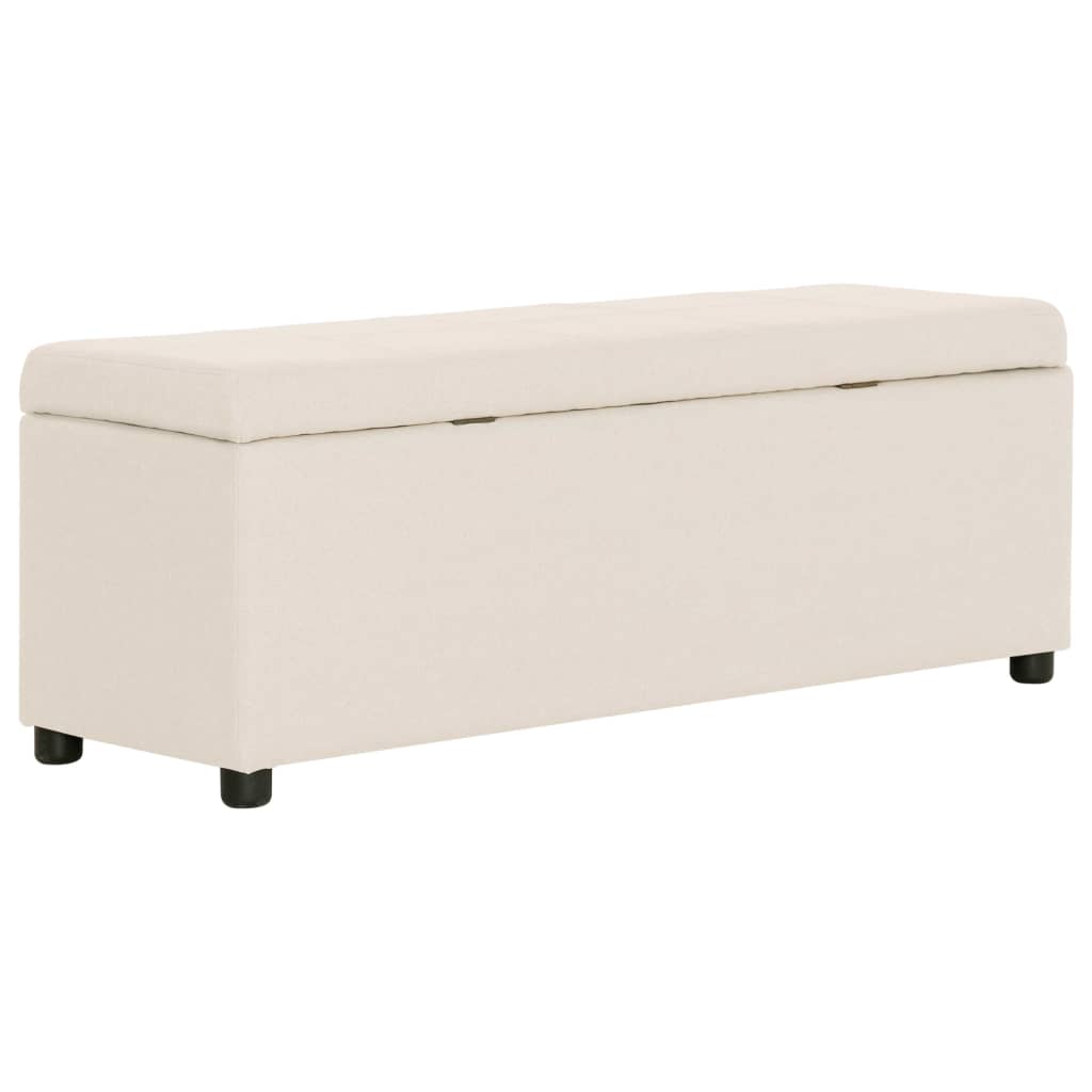 Lavice S Úložným Prostorem 116 Cm Krémová Polyester