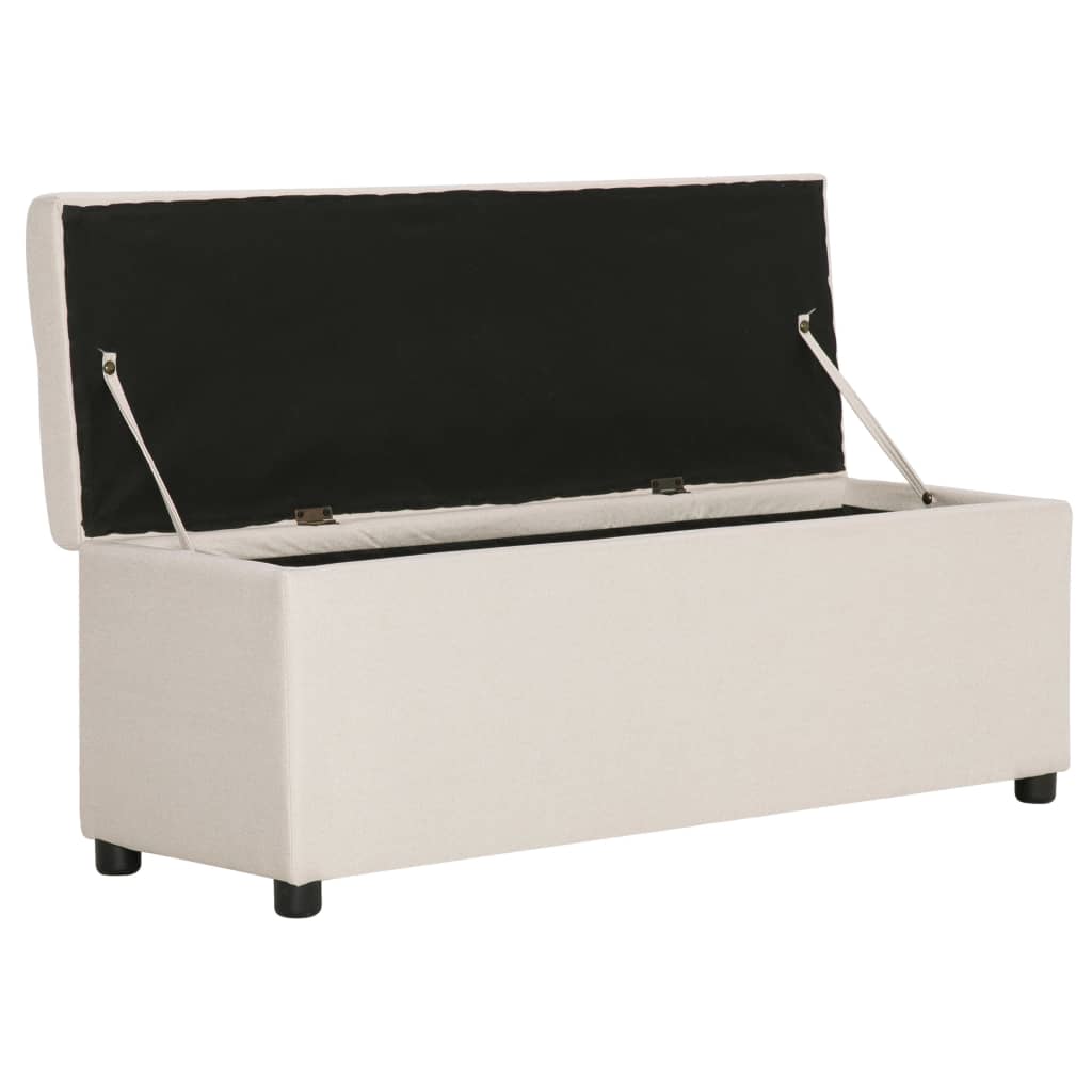 Lavice S Úložným Prostorem 116 Cm Krémová Polyester