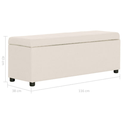 Lavice S Úložným Prostorem 116 Cm Krémová Polyester