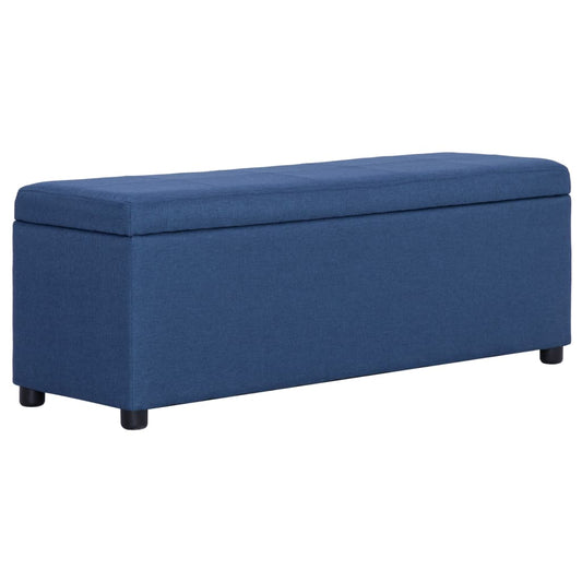 Lavice S Úložným Prostorem 116 Cm Modrá Polyester