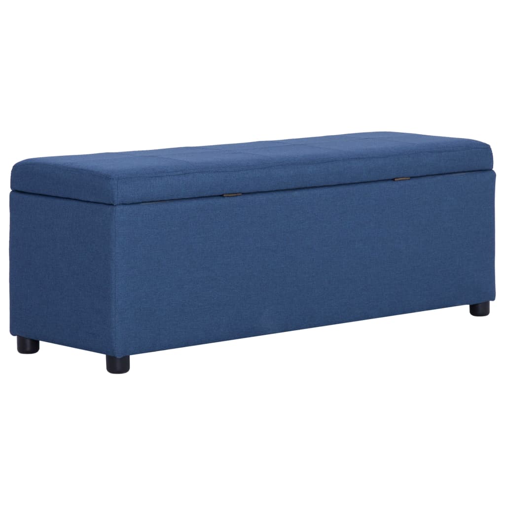 Lavice S Úložným Prostorem 116 Cm Modrá Polyester
