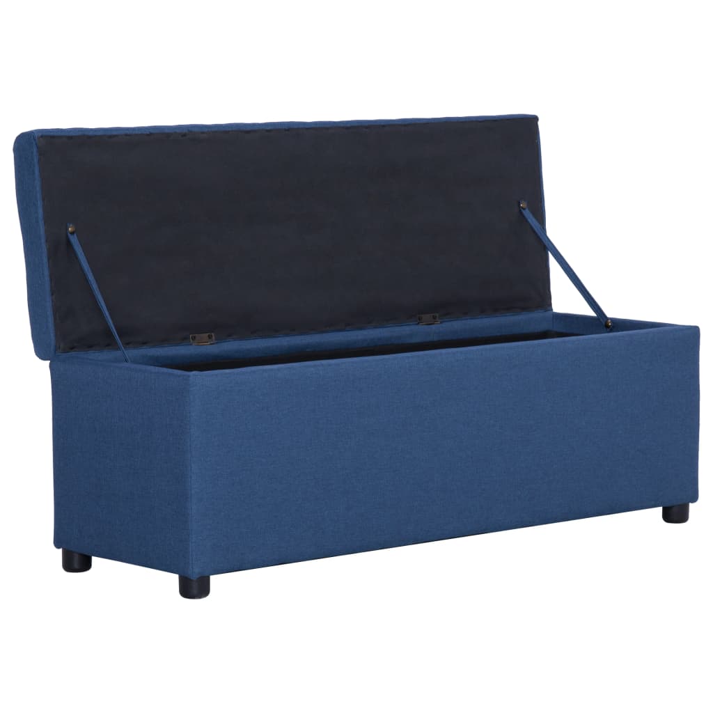 Lavice S Úložným Prostorem 116 Cm Modrá Polyester