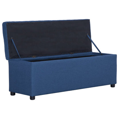 Lavice S Úložným Prostorem 116 Cm Modrá Polyester