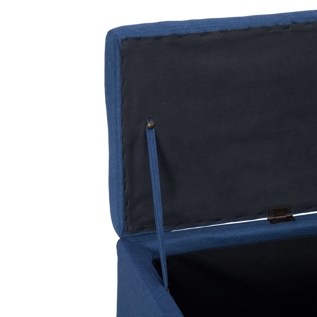 Lavice S Úložným Prostorem 116 Cm Modrá Polyester