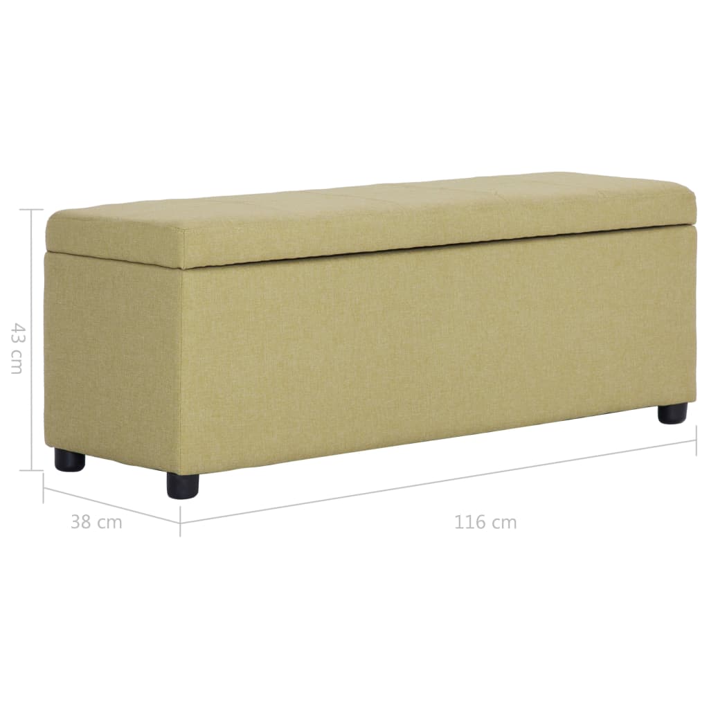 Lavice S Úložným Prostorem 116 Cm Zelená Polyester