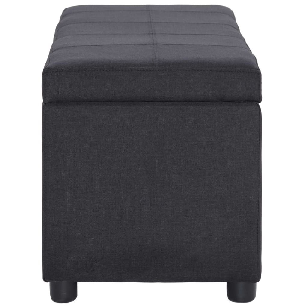 Lavice S Úložným Prostorem 116 Cm Černá Polyester