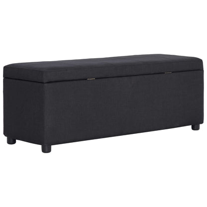 Lavice S Úložným Prostorem 116 Cm Černá Polyester