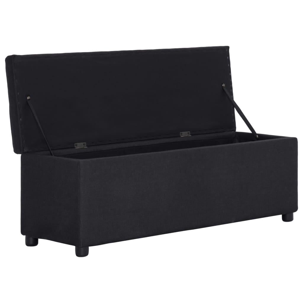 Lavice S Úložným Prostorem 116 Cm Černá Polyester