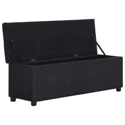 Lavice S Úložným Prostorem 116 Cm Černá Polyester