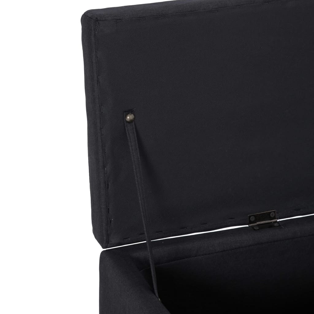 Lavice S Úložným Prostorem 116 Cm Černá Polyester