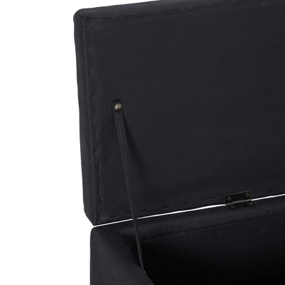 Lavice S Úložným Prostorem 116 Cm Černá Polyester
