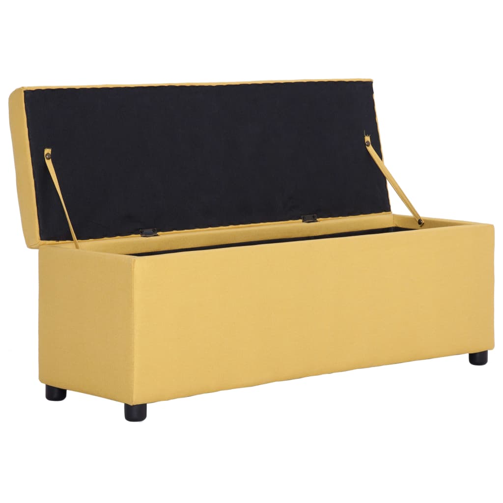 Lavice S Úložným Prostorem 116 Cm Žlutá Polyester