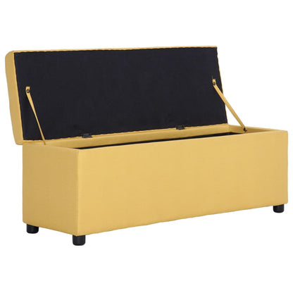 Lavice S Úložným Prostorem 116 Cm Žlutá Polyester