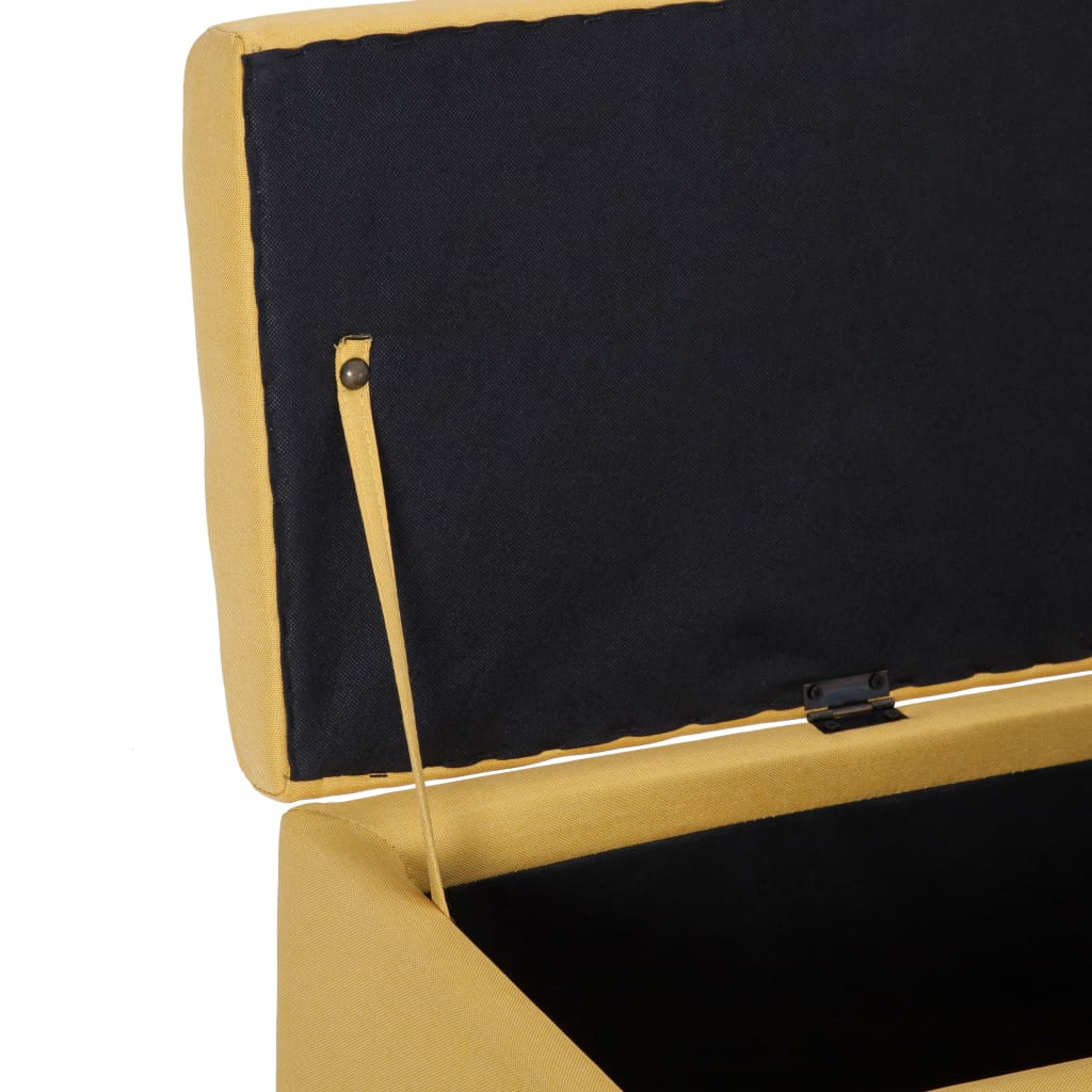 Lavice S Úložným Prostorem 116 Cm Žlutá Polyester