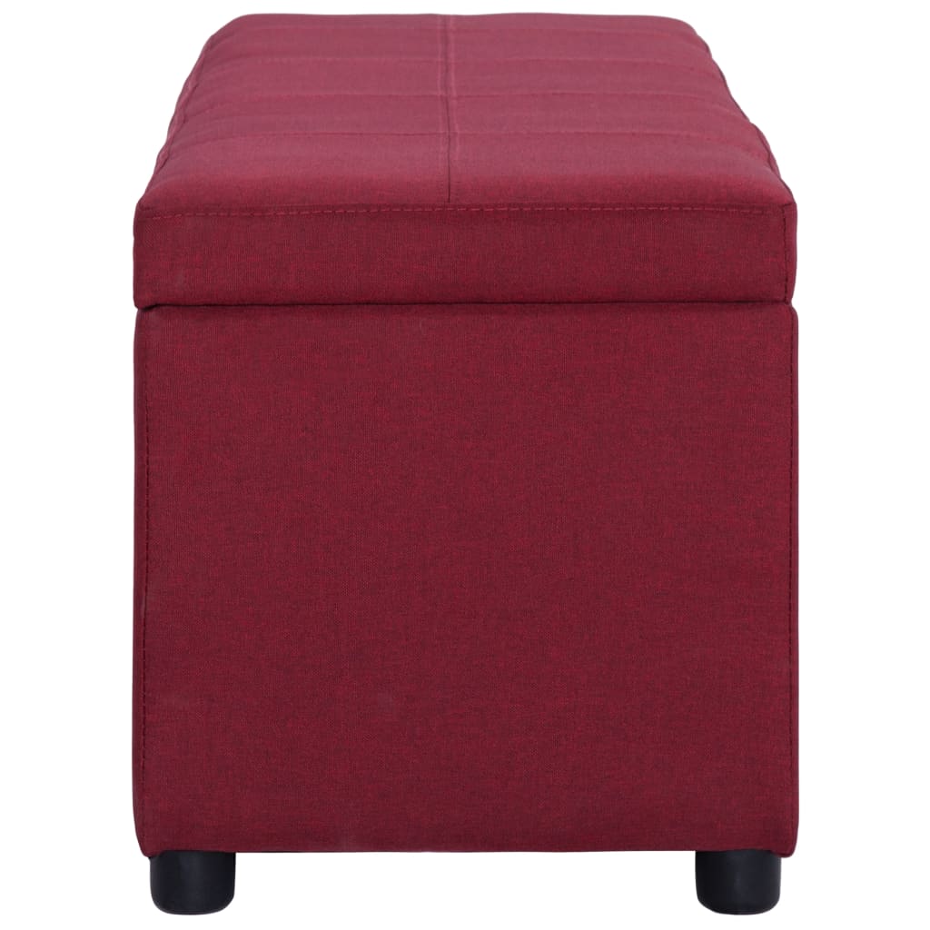 Lavice S Úložným Prostorem 116 Cm Vínová Polyester