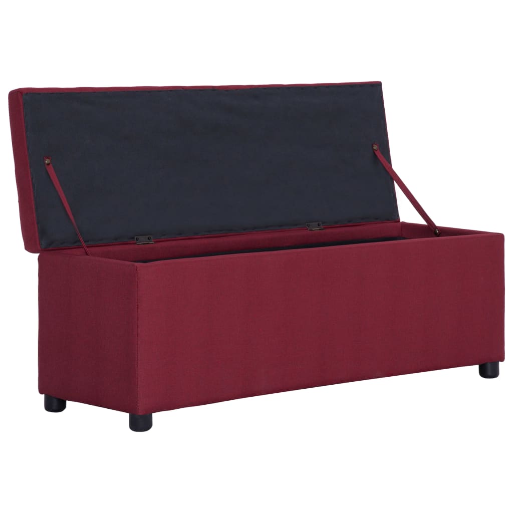 Lavice S Úložným Prostorem 116 Cm Vínová Polyester