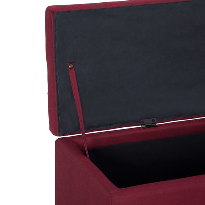 Lavice S Úložným Prostorem 116 Cm Vínová Polyester