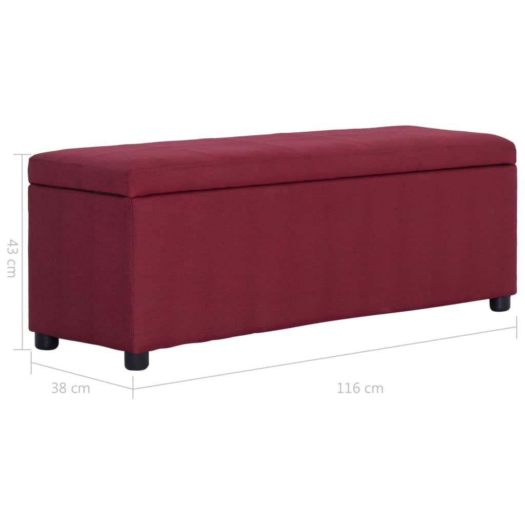 Lavice S Úložným Prostorem 116 Cm Vínová Polyester