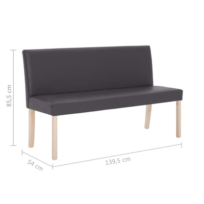 Lavice 139,5 Cm Šedá Umělá Kůže