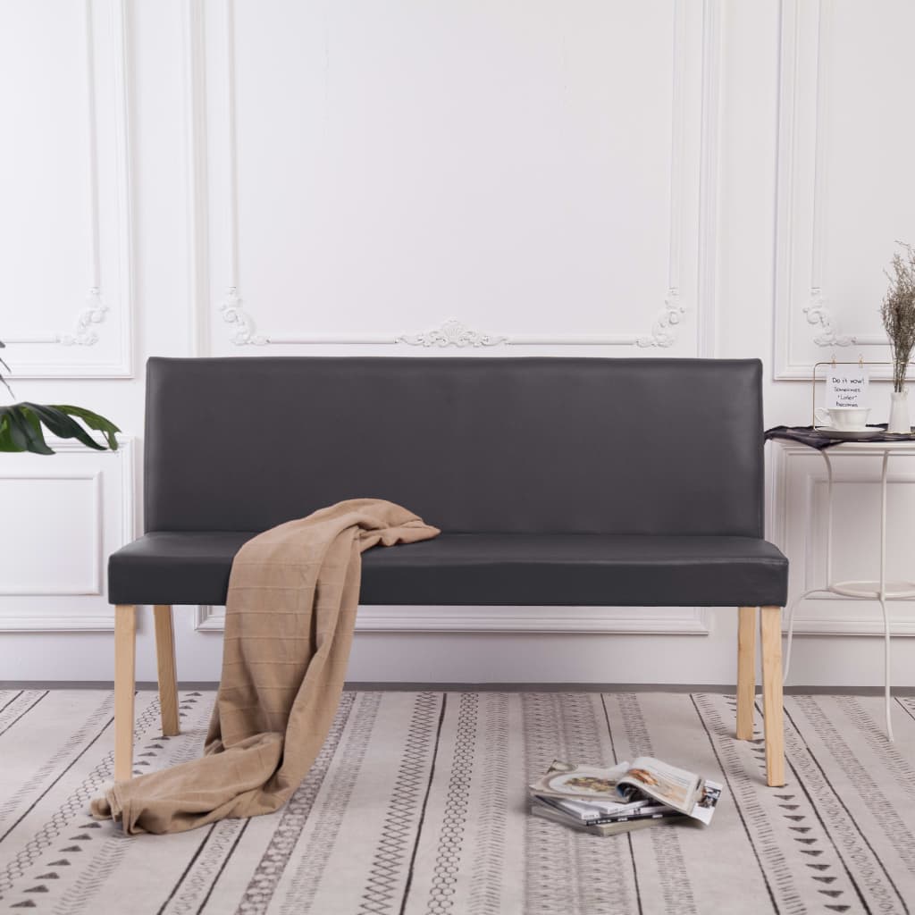 Lavice 139,5 Cm Šedá Umělá Kůže