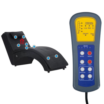 Masážní Lenoška S Polštářem Hnědá Umělá Kůže