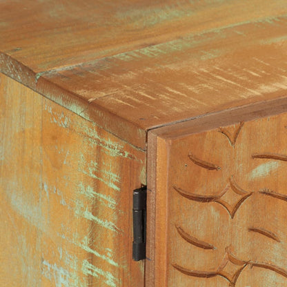 Ručně Vyřezávaná Tv Skříň 120X30X40Cm Masivní Recyklované Dřevo