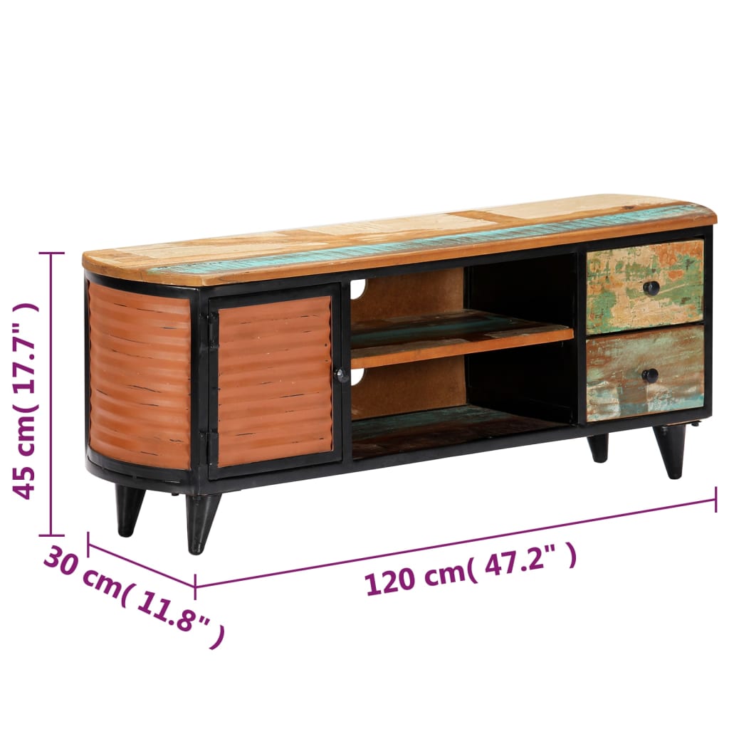 Tv Stolek 120 X 30 X 45 Cm Masivní Recyklované Dřevo