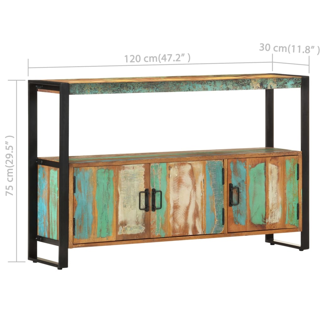 Příborník 120 X 30 X 75 Cm Masivní Recyklované Dřevo