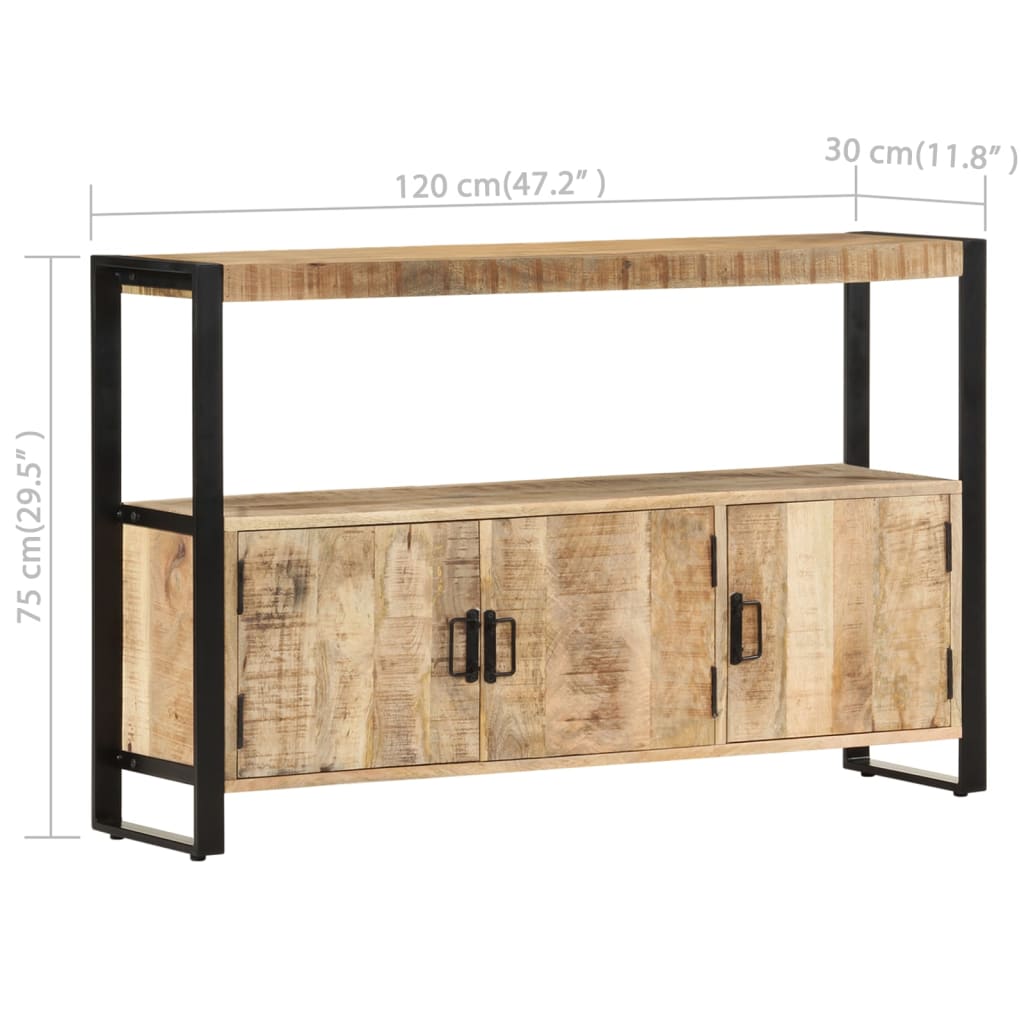Odkládací Skříňka 120 X 30 X 75 Cm Masivní Mangovníkové Dřevo