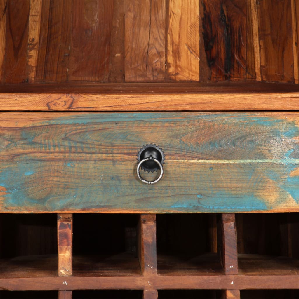 Stojan Na Víno 50 X 40 X 180 Cm Masivní Recyklované Dřevo
