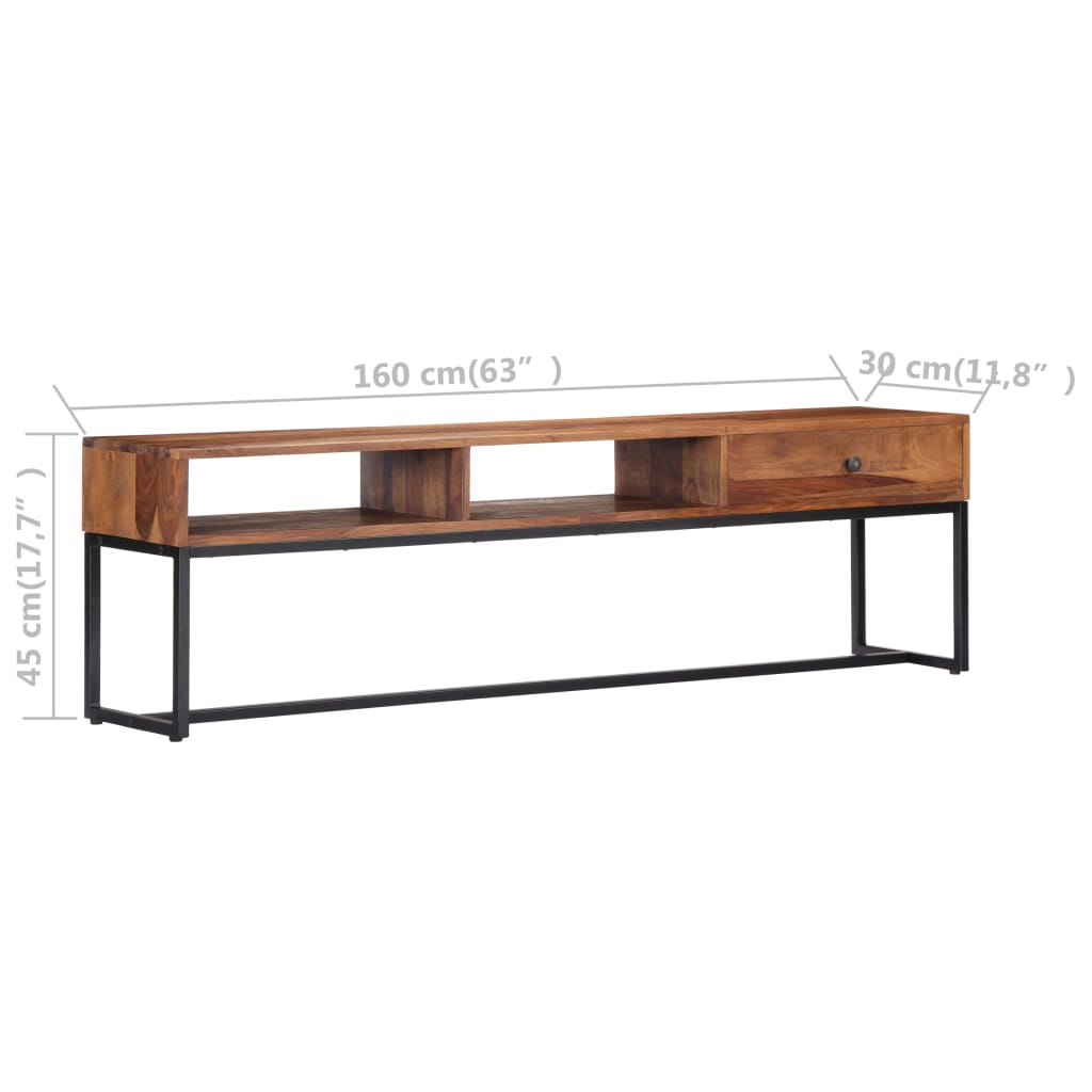 Tv Stolek 160 X 30 X 45 Cm Masivní Sheeshamové Dřevo