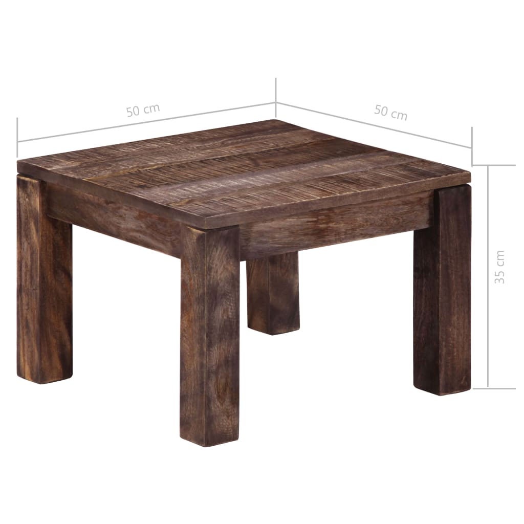 Konferenční Stolek 50 X 50 X 35 Cm Masivní Mangovníkové Dřevo