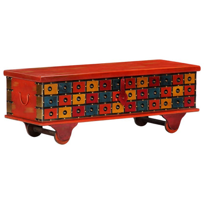 Úložný Box Červený 110 X 40 X 40 Cm Masivní Akáciové Dřevo