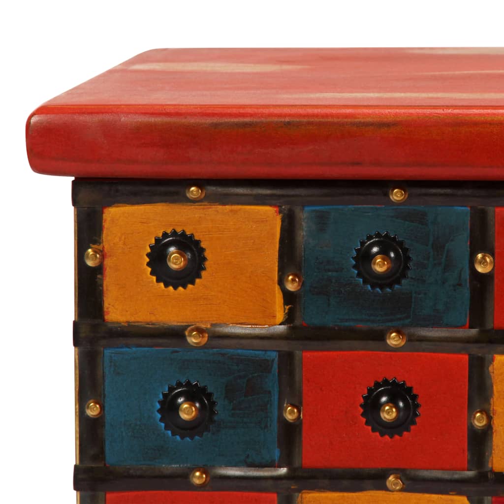 Úložný Box Červený 110 X 40 X 40 Cm Masivní Akáciové Dřevo