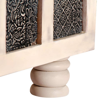 Úložný Box Bílý 110 X 40 X 45 Cm Masivní Akáciové Dřevo