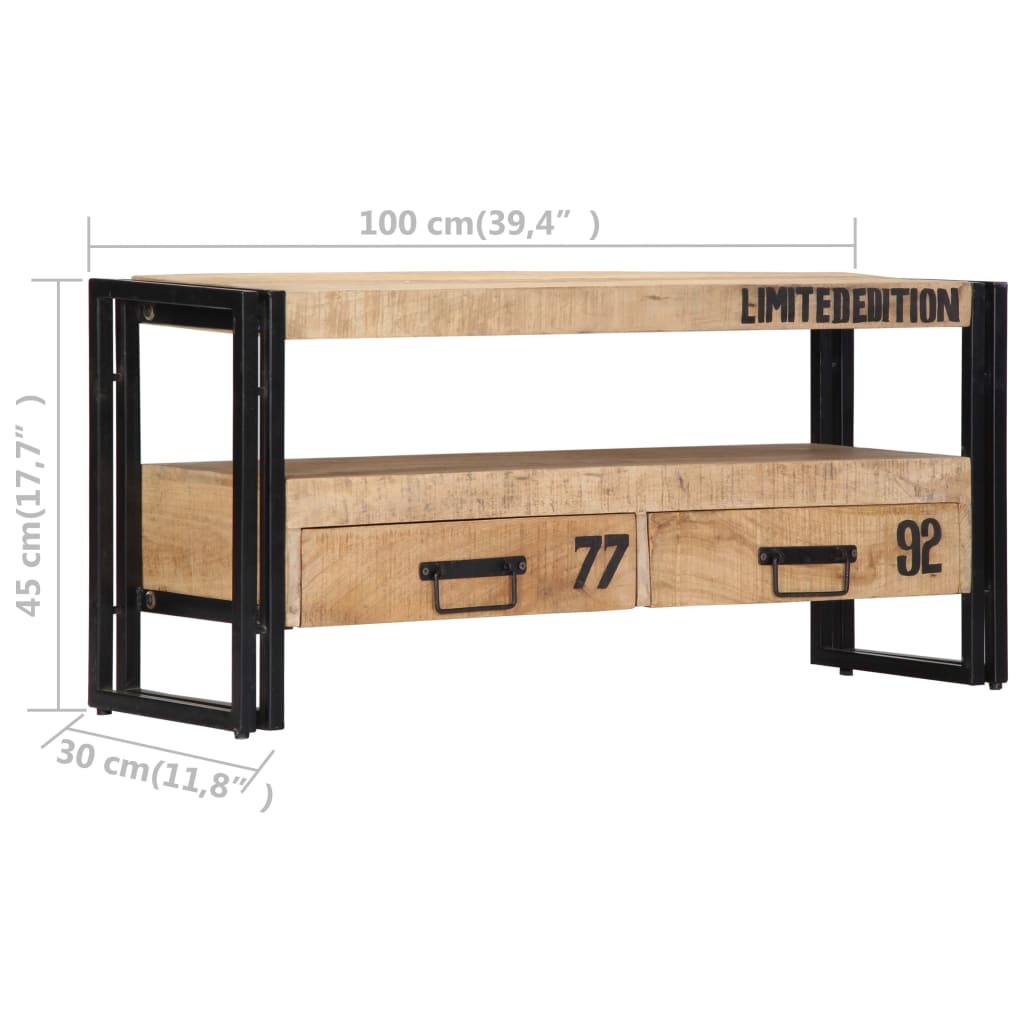 Tv Stolek 100 X 30 X 45 Cm Masivní Mangovníkové Dřevo