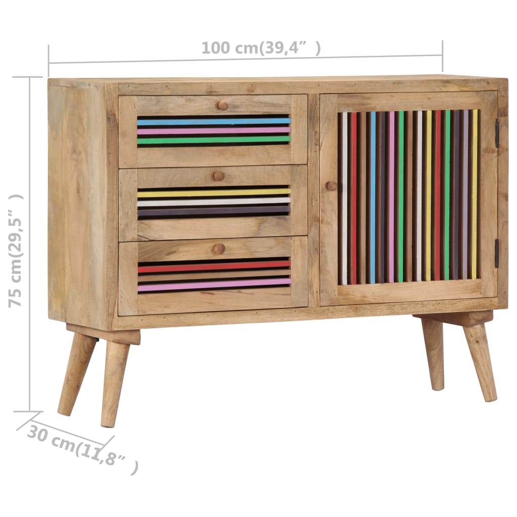Příborník 100 X 30 X 75 Cm Masivní Mangovníkové Dřevo