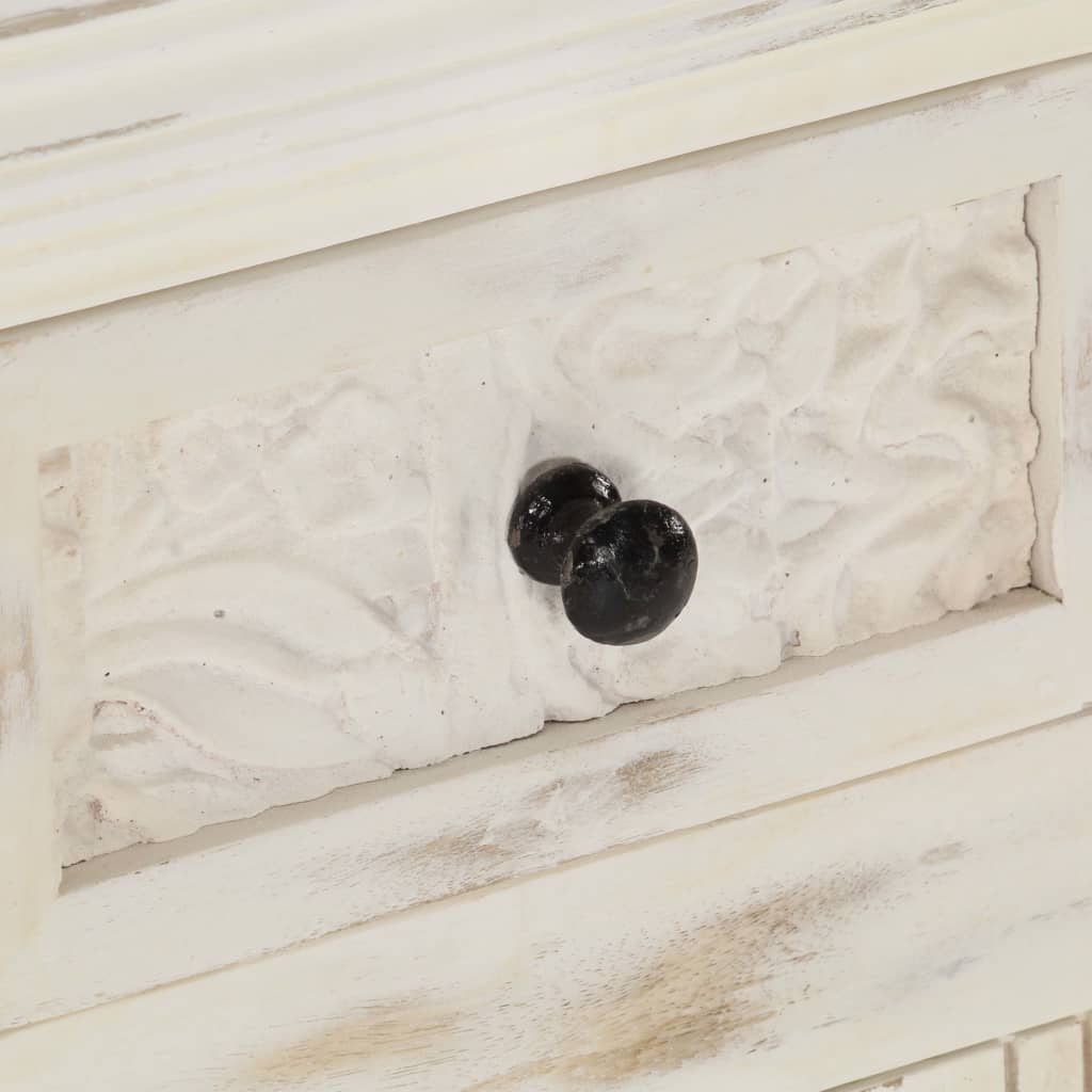 Příborník Bílý Masivní Mangovníkové Dřevo