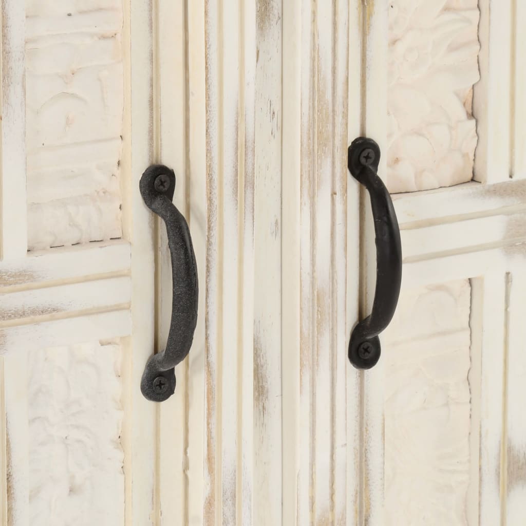 Příborník Bílý Masivní Mangovníkové Dřevo