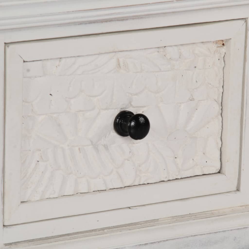Konferenční Stolek Bílý 70X70X30 Cm Masivní Mangovníkové Dřevo