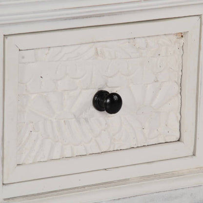 Konferenční Stolek Bílý 70X70X30 Cm Masivní Mangovníkové Dřevo