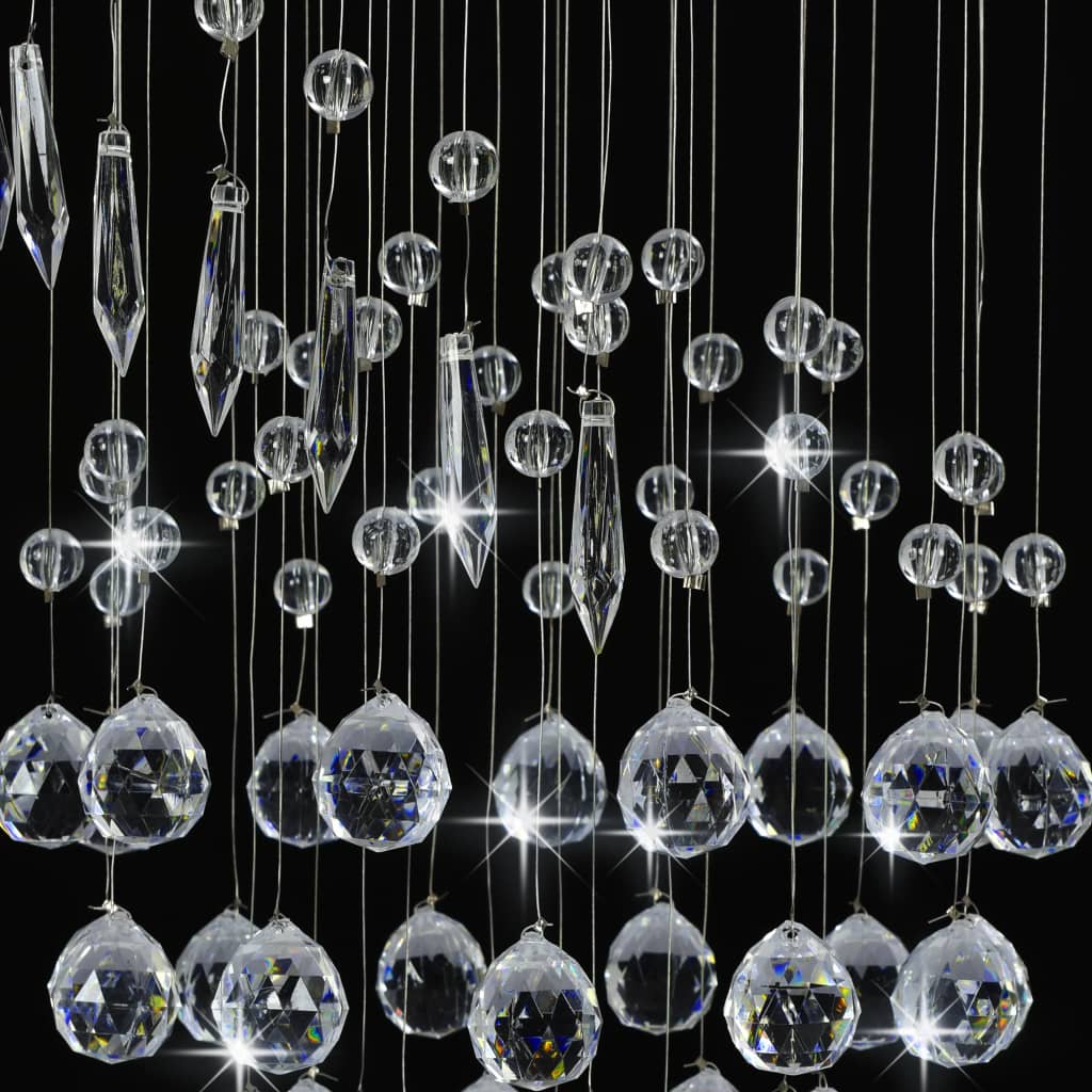 Stropní Svítidlo S Křišťálovými Korálky Stříbrné Spirálové G9