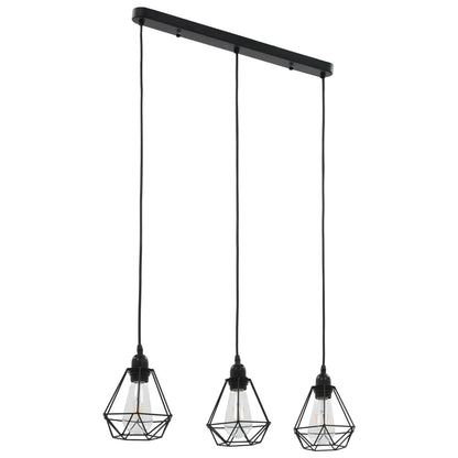 Stropní Svítidlo S Diamantovým Designem Černé 3 X Žárovky E27