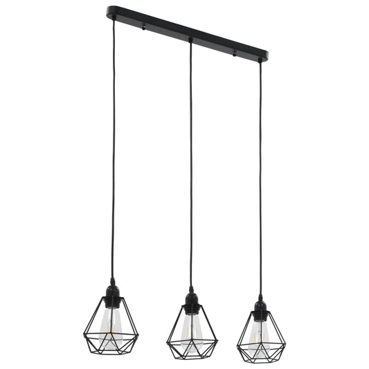 Stropní Svítidlo S Diamantovým Designem Černé 3 X Žárovky E27