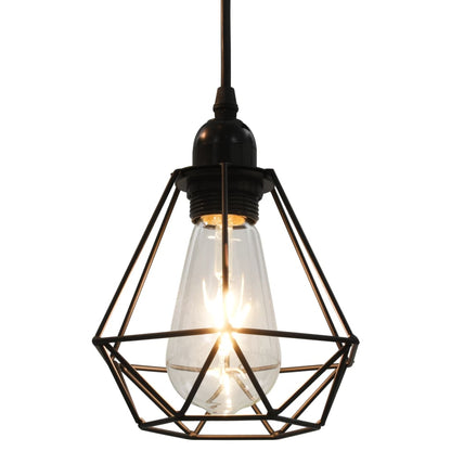 Stropní Lampa S Diamantovým Designem Černá 3 X Žárovka E27