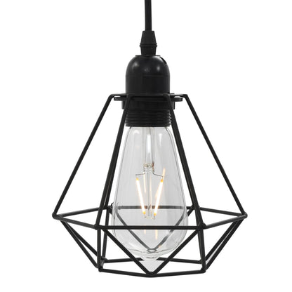 Stropní Lampa S Diamantovým Designem Černá 3 X Žárovka E27